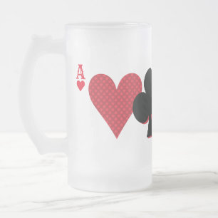 Personlig Monogram spelkort Bridge och Poker Frostat Ölglas