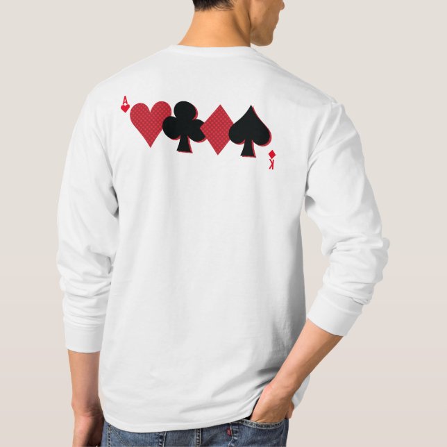 Personlig Monogram Spelkort Bridge Poker T Shirt (Baksida)