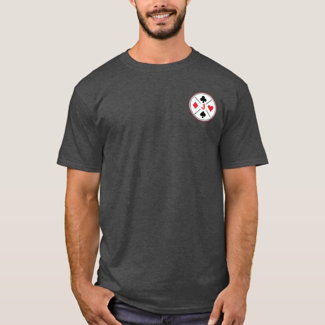 Personlig Monogram Spelkort Bridge Poker T Shirt (Framsida)