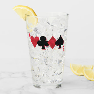 Personlig Monogram spelkortsbrygga och Poker Glaskopp