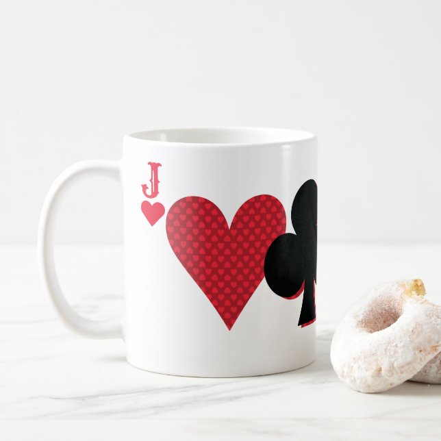 Personlig Monogram spelkortsbrygga och Poker Kaffemugg (Med munk)