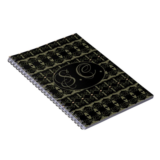 Personlig Monogram Spiral bärbar dator Anteckningsbok (Högra Sidan)