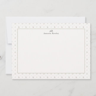 Personlig Monogram stationär Tack Kort