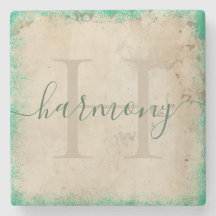 Personlig Monogram Stone Underlägg