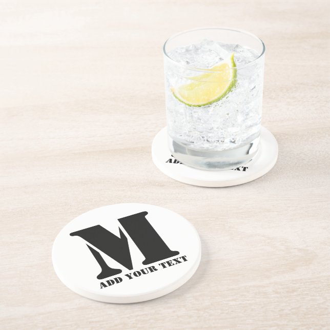 Personlig monogram svart anpassad modern text underlägg (Sidan)