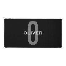 Personlig Monogram Svart Grå Vit Namn