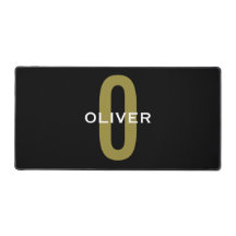 Personlig monogram svart guld vit namn