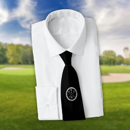 Personlig Monogram Svart Och Vit Golf Slips