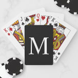 Personlig Monogram svarta uppspelningskort Casinokort<br><div class="desc">Personlig Monogram och Namn Gift har personlig vit monogram i klassiskt serif font stil på svart bakgrund. Perfekt som helgdag,  familjeåterförening,  tack för marskalkar och gåva vid särskilda tillfällen.</div>