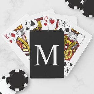 Personlig Monogram svarta uppspelningskort Casinokort