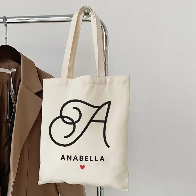 Personlig Monogram Tote Bag, Kvinnogåva Tygkasse (monogram tote bag, initial name tote, custom name tote, personalized tote bag, bridesmaid gift,)