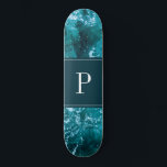 Personlig Monogram Turquise Sea Vinkarare Mönster Mini Skateboard Bräda 18,5 Cm<br><div class="desc">Turquishavet och vinkara mönster. En perfekt "Just därför"-gåva</div>