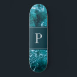 Personlig Monogram Turquise Sea Vinkarare Mönster Mini Skateboard Bräda 18,5 Cm<br><div class="desc">Turquishavet och vinkara mönster. En perfekt "Just därför"-gåva</div>