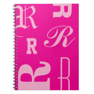 Personlig monogram, typografi begynnelsebokstäver, anteckningsbok