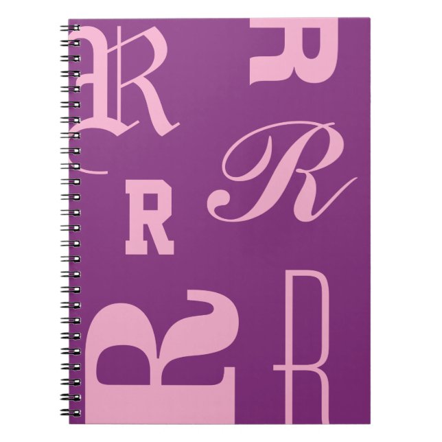 Personlig monogram, typografi begynnelsebokstäver, anteckningsbok (Framsidan)
