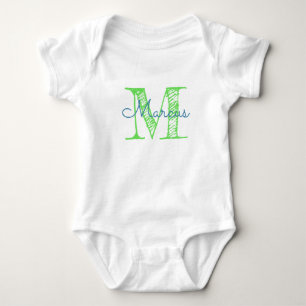 Personlig Monogram Typography Namn T Shirt