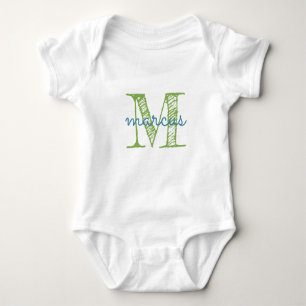 Personlig Monogram Typography Namn T Shirt