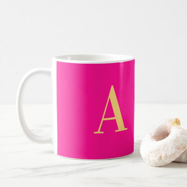 Personlig monogram varmröd  kaffemugg (Med munk)