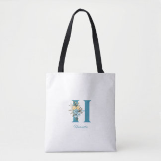 Personlig Monogram Väska Blommig Initial Väska