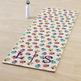 Personlig Monogram Yoga Mat - Färgfulla ladybugs