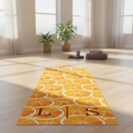 Personlig Monogram Yoga Mat med Orange Citrus