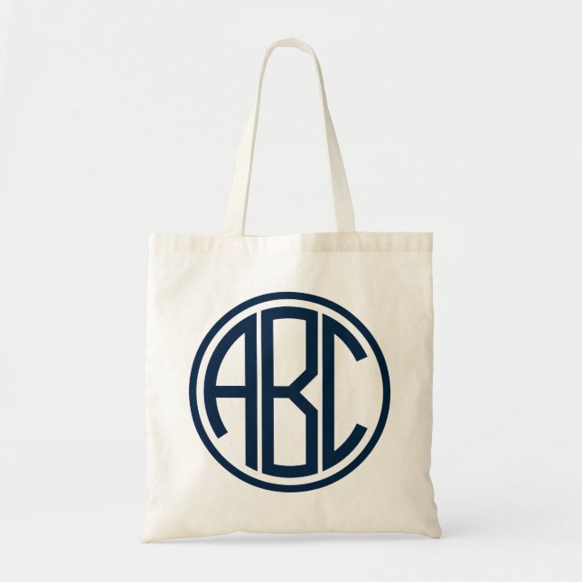 Personlig monogramdukshandväskor tygkasse (Framsidan)