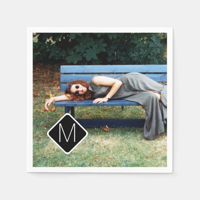 Personlig monogramfamiljs fotosamling A11 Pappersservett (Framsidan)