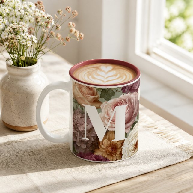 Personlig monogramgåva till henne Två-Tonad mugg (Skapare uppladdad)