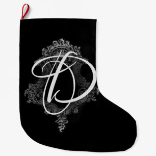 Personlig monograminitial stor julstrumpa
