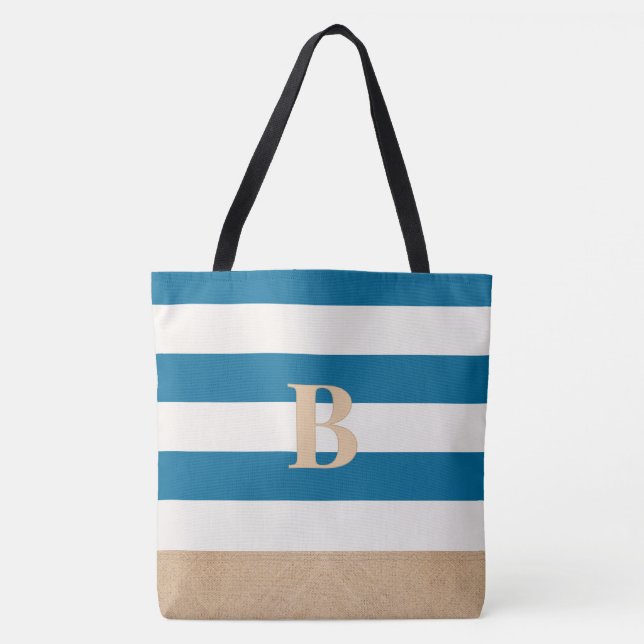 Personlig, monogrammad Anpassningsbar Beach Bag Tygkasse (Framsida)