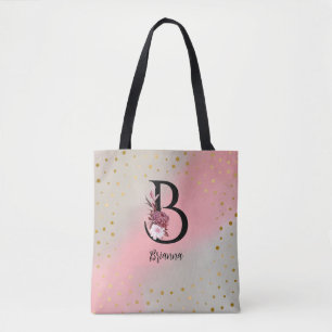Personlig Monogrammad Customized Brev B Namn Tygkasse