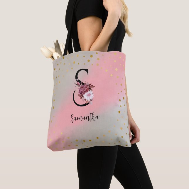 Personlig Monogrammad Customized Brev S Namn Tygkasse (Närbild)