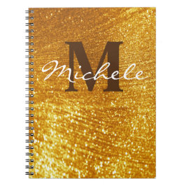 Personlig Monogrammad Guld Glittery - bärbar dator Anteckningsbok