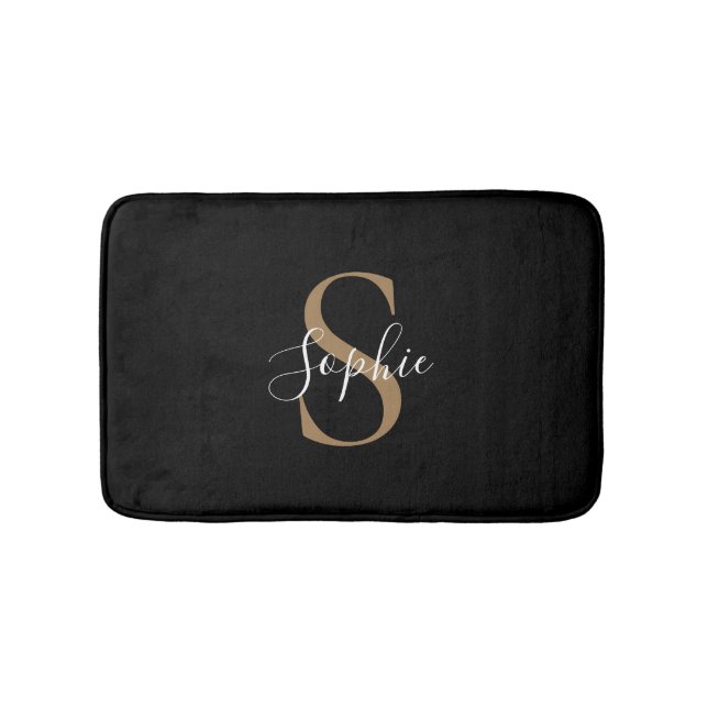 Personlig monogrammanus elegant skräddarsydd  badrumsmatta (Framsidan)