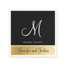 Personlig Monogrammed Anpassningsbar Black Guld Br