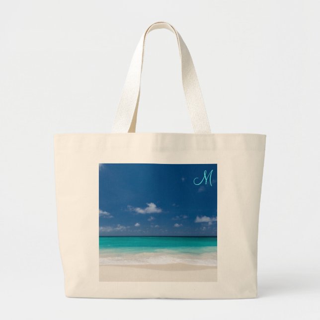 Personlig Monogrammed Beach Bags Jumbo Tygkasse (Framsidan)