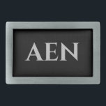 Personlig Monogrammed Black och Silver<br><div class="desc">Personlig Monogrammed Black och Silver Bälte Buckle</div>