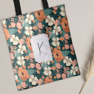 Personlig Monogrammed Blommigt Tygkasse