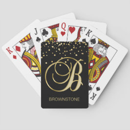 Personlig Monogrammed Brev 'B' Guld Black Kortlek