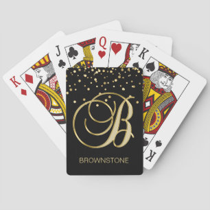 Personlig Monogrammed Brev 'B' Guld Black Kortlek