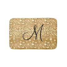 Personlig Monogrammed Guld Glitter Leopard Skin