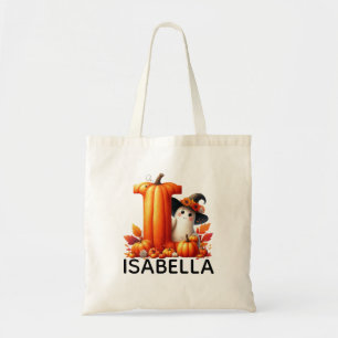 Personlig Monogrammed Halloween Tote Bag Tygkasse