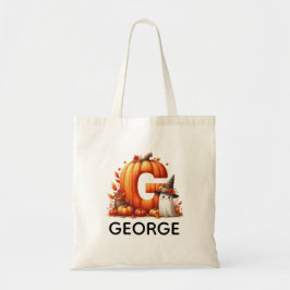 Personlig Monogrammed Halloween Tote Bag Tygkasse