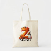 Personlig Monogrammed Halloween Tote Bag