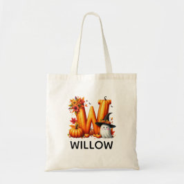 Personlig Monogrammed Halloween Tote Bag Tygkasse