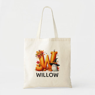 Personlig Monogrammed Halloween Tote Bag Tygkasse