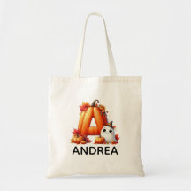 Personlig Monogrammed Halloween Tote Bag