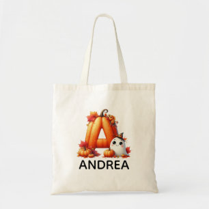 Personlig Monogrammed Halloween Tote Bag Tygkasse