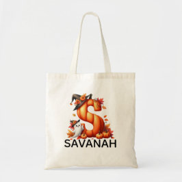 Personlig Monogrammed Halloween Tote Bag Tygkasse