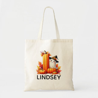 Personlig Monogrammed Halloween Tote Bag Tygkasse